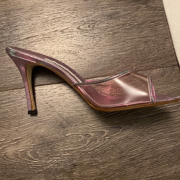 Vintage Manolo Blahnik Astuta lucite slide heels. NIB 38 - Picture 8 of 14